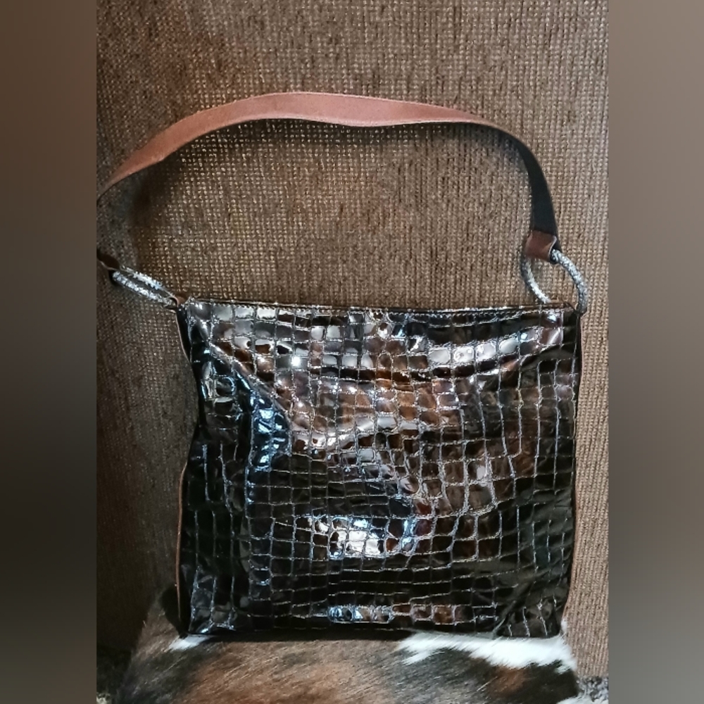 Brighton Brown Croc Purse
